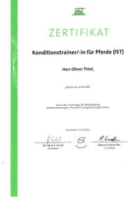 Zertifikat Konditionstraining f&uuml;r Pferde (IST)